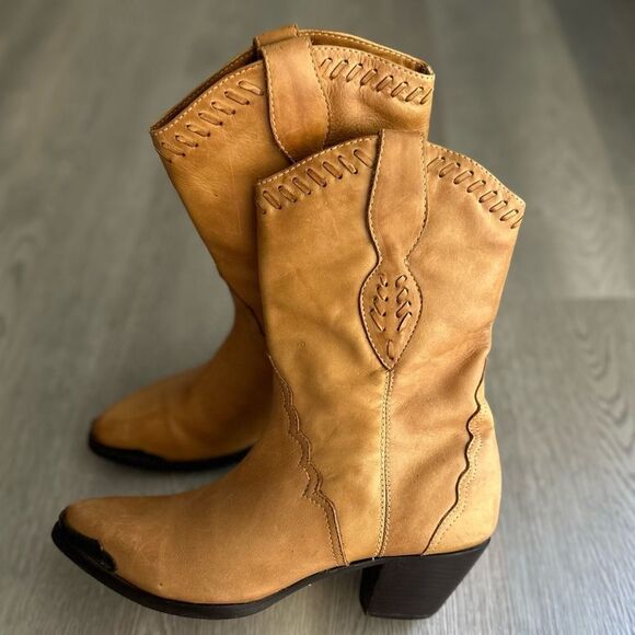 Durango Women's Boottie Boots Western Light Brown Pointed Zip Sz 7 - Picture 3 of 11